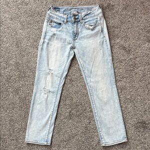 American Eagle Womens Artist Crop Jeans Sz 2
